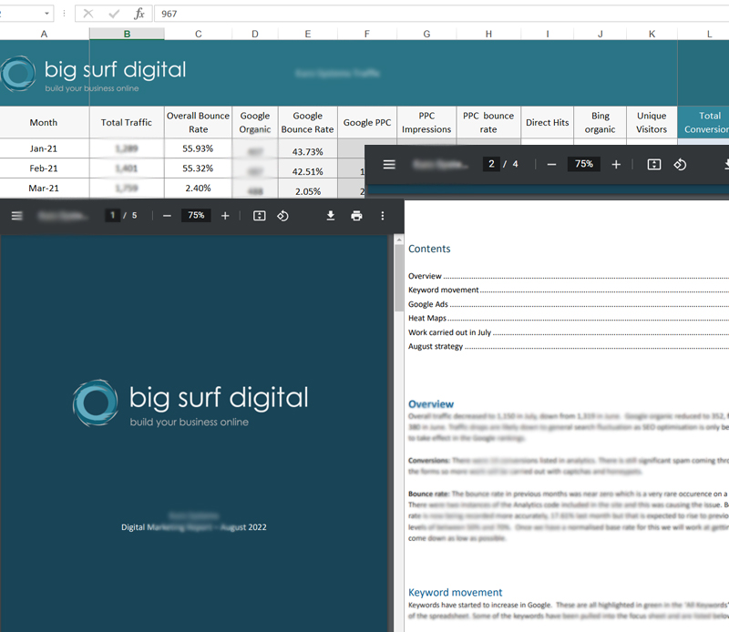 monthly SEO report documents